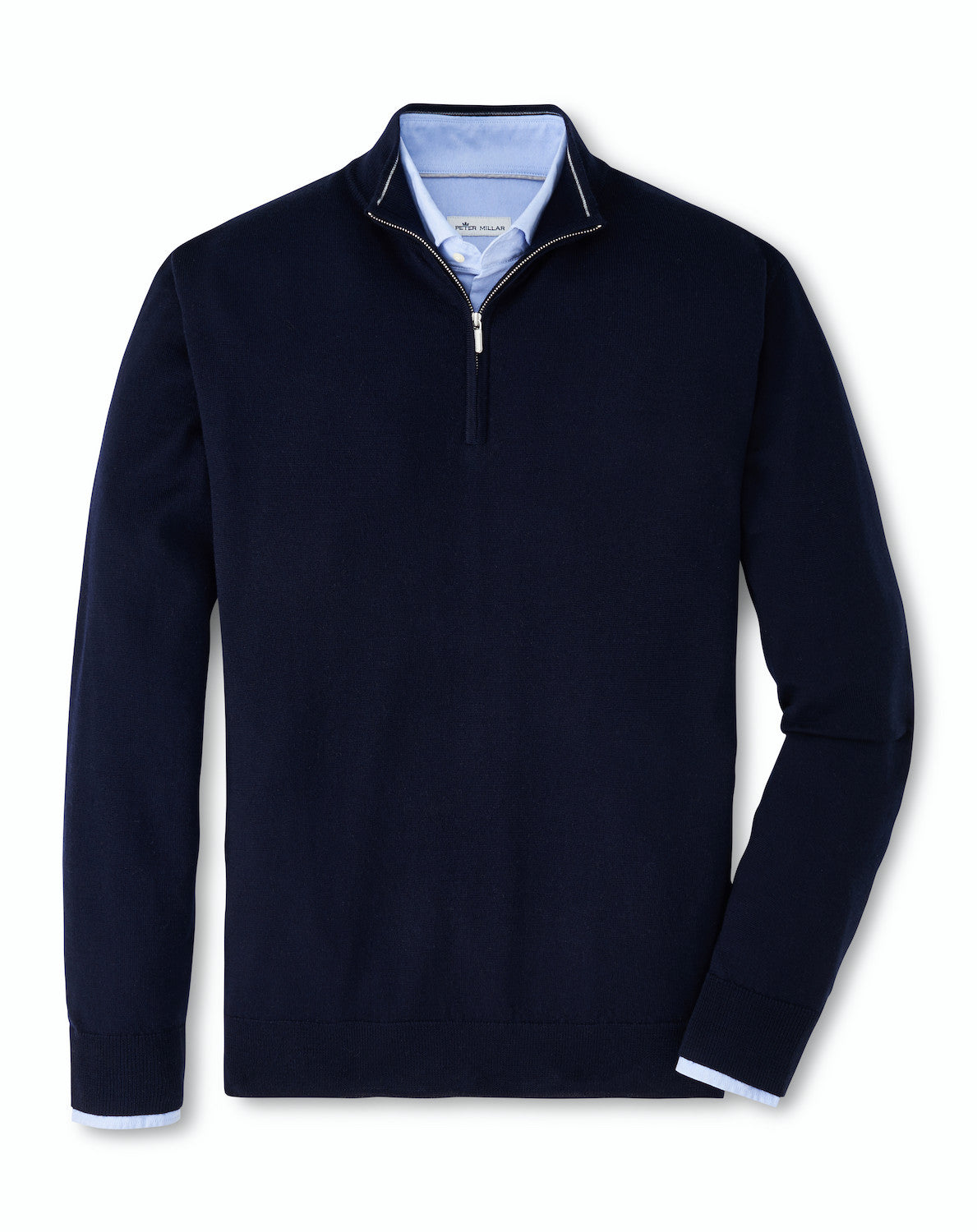 PETER MILLAR AUTUMN CREST QUARTER ZIP SWEATER - NAVY