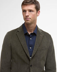BARBOUR WALLINGTON CORD BLAZER - OLIVE