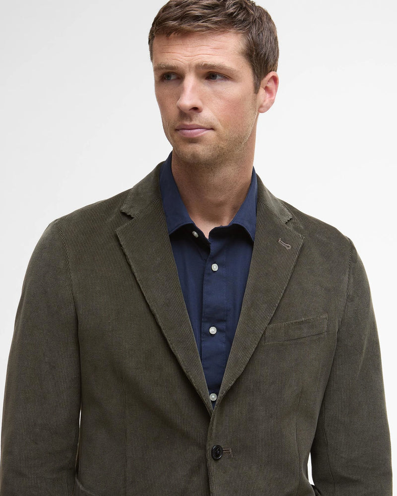 BARBOUR WALLINGTON CORD BLAZER - OLIVE