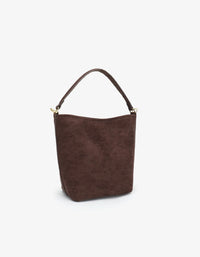 REMI/REID FEIGH SMALL FAUX SUEDE TOTE - CHOCOLATE