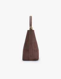 REMI/REID FEIGH SMALL FAUX SUEDE TOTE - CHOCOLATE
