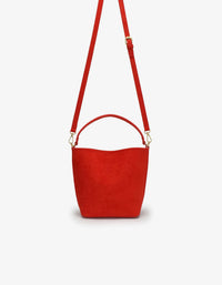 REMI/REID FEIGH SMALL FAUX SUEDE TOTE - RED