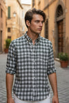 GIANGI NAPOLI MEN'S SHIRT - GREEN & WHITE CHECK