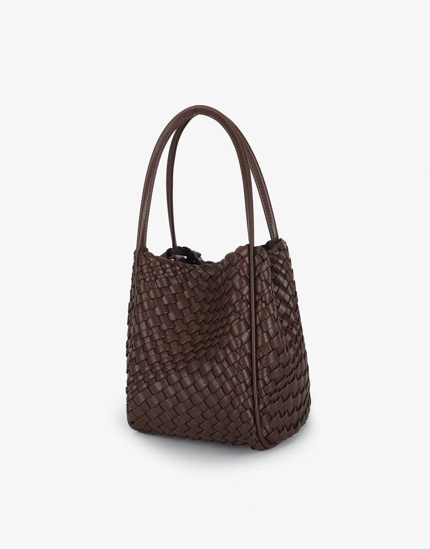 REMI/REID HOLLACE MINI WOVEN TOTE BAG - CHOCOLATE