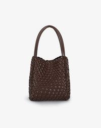 REMI/REID HOLLACE MINI WOVEN TOTE BAG - CHOCOLATE