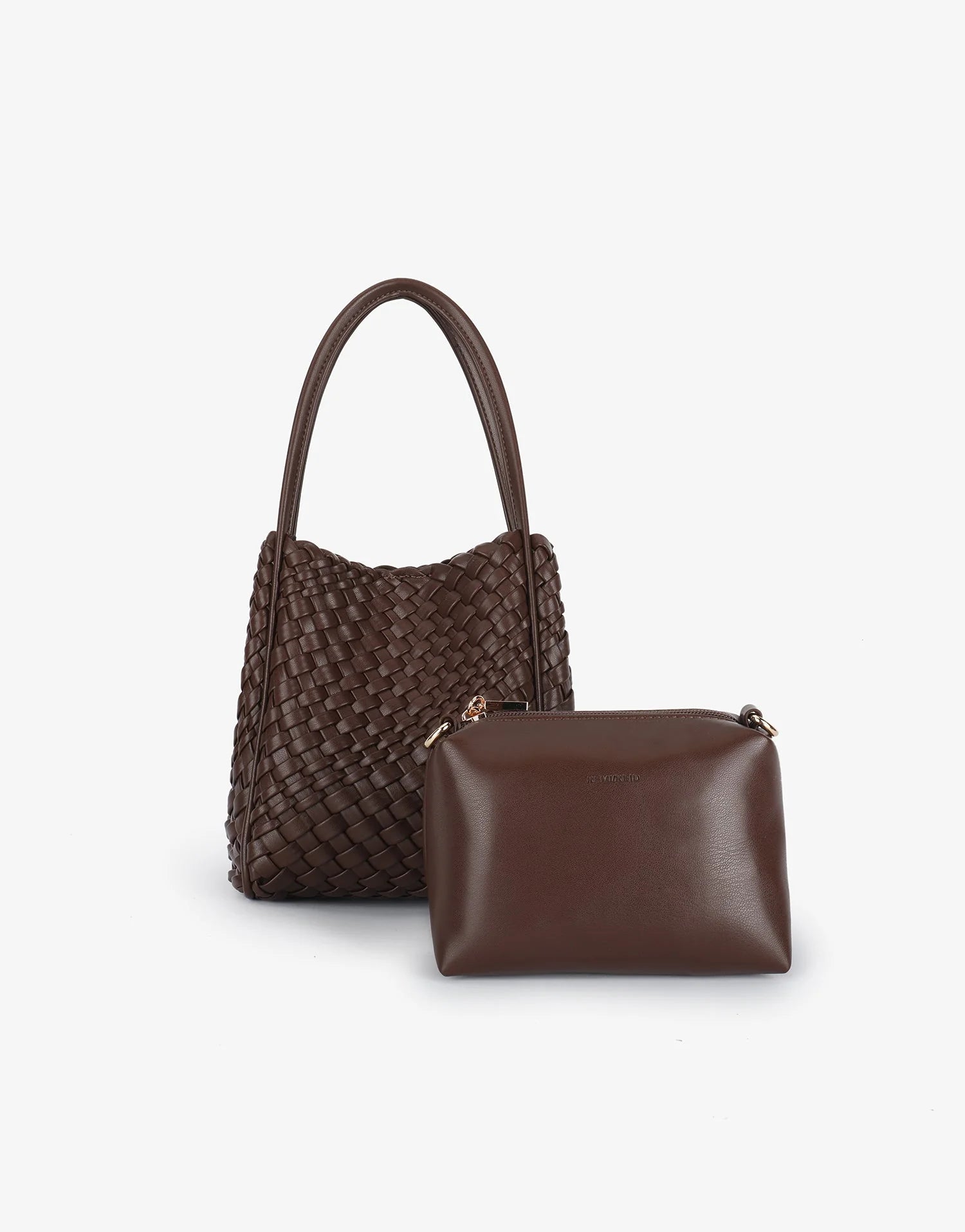 REMI/REID HOLLACE MINI WOVEN TOTE BAG - CHOCOLATE