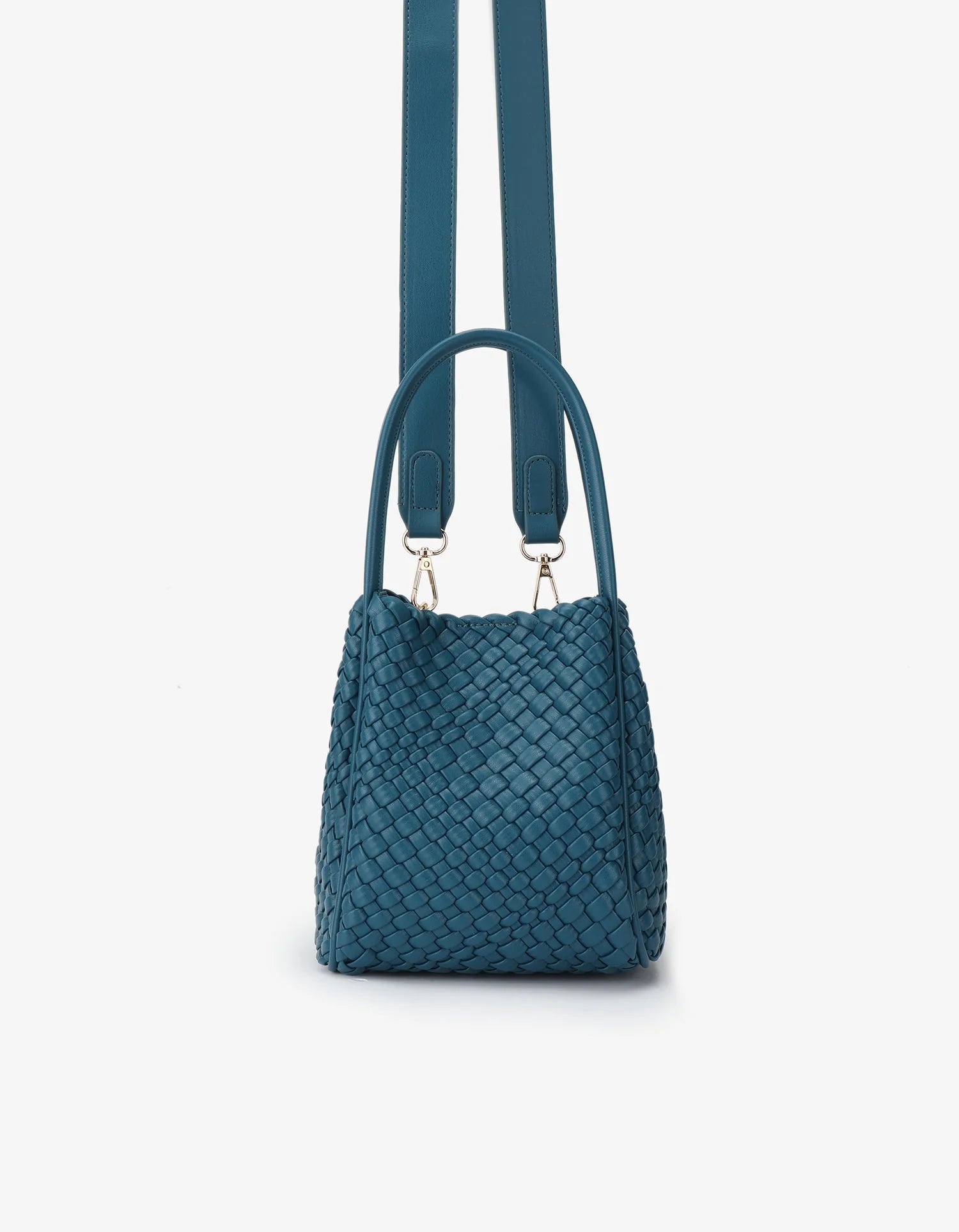 REMI/REID HOLLACE MINI WOVEN TOTE BAG - TEAL