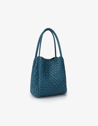 REMI/REID HOLLACE MINI WOVEN TOTE BAG - TEAL