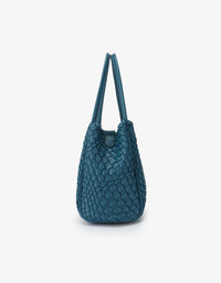 REMI/REID HOLLACE MINI WOVEN TOTE BAG - TEAL