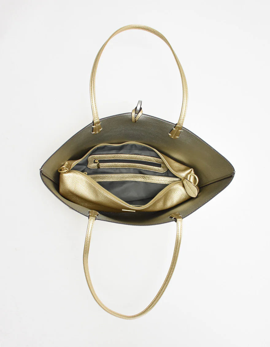 REMI/REID DEPARTURE REVERSIBLE TOTE BAG - PLATINUM/SILVER