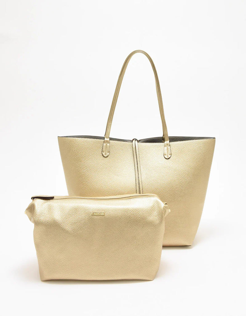 REMI/REID DEPARTURE REVERSIBLE TOTE BAG - PLATINUM/SILVER