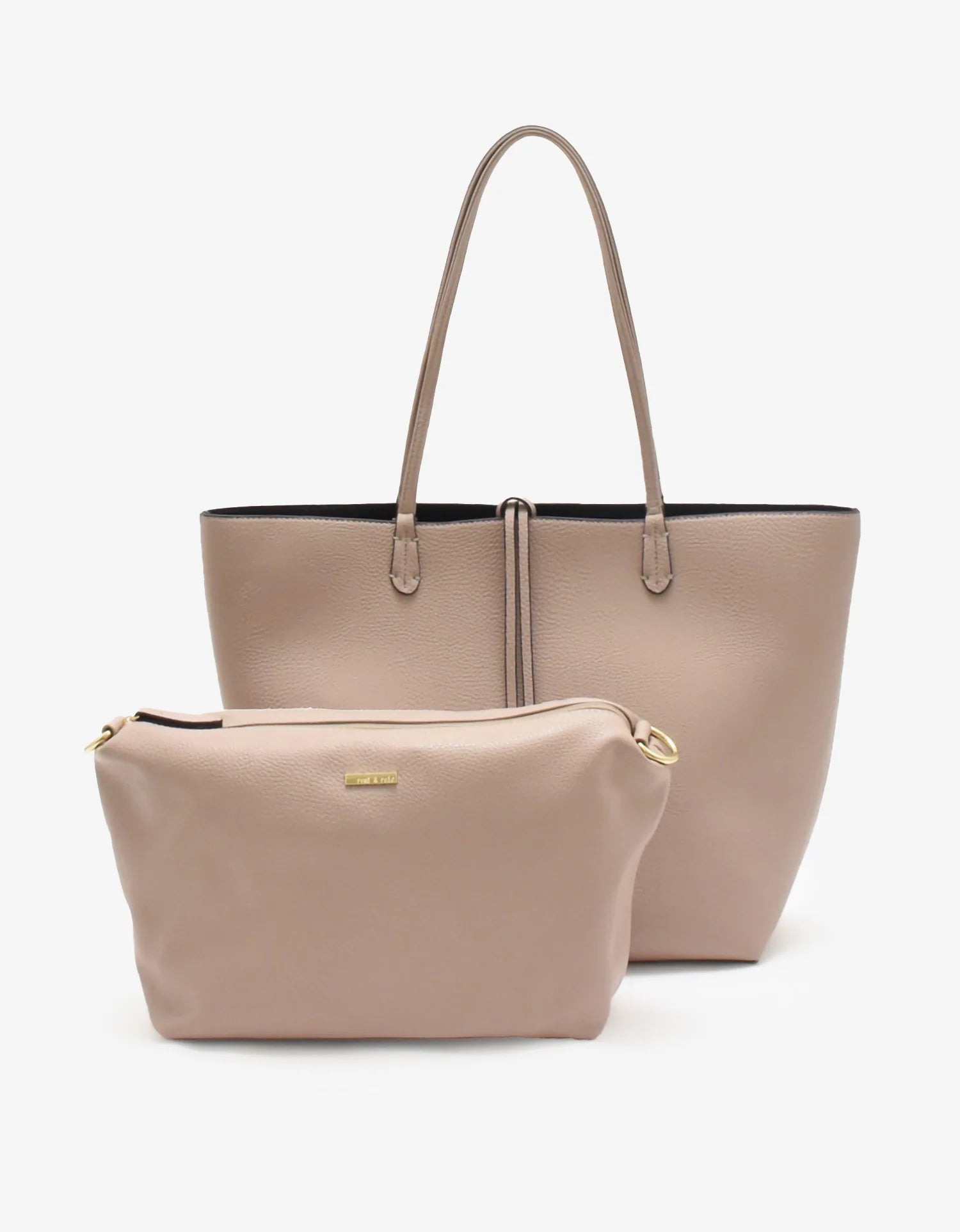 REMI/REID DEPARTURE REVERSIBLE TOTE BAG - STONE/BLACK