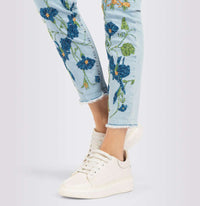 MAC WOMEN'S RICH EMBROIDERED DENIM PANT - CROPPED FLORAL