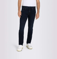 MAC MEN'S ARNE PIPE CASHMERE DENIM JEAN - DARK BLUE