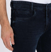 MAC MEN'S ARNE PIPE CASHMERE DENIM JEAN - DARK BLUE
