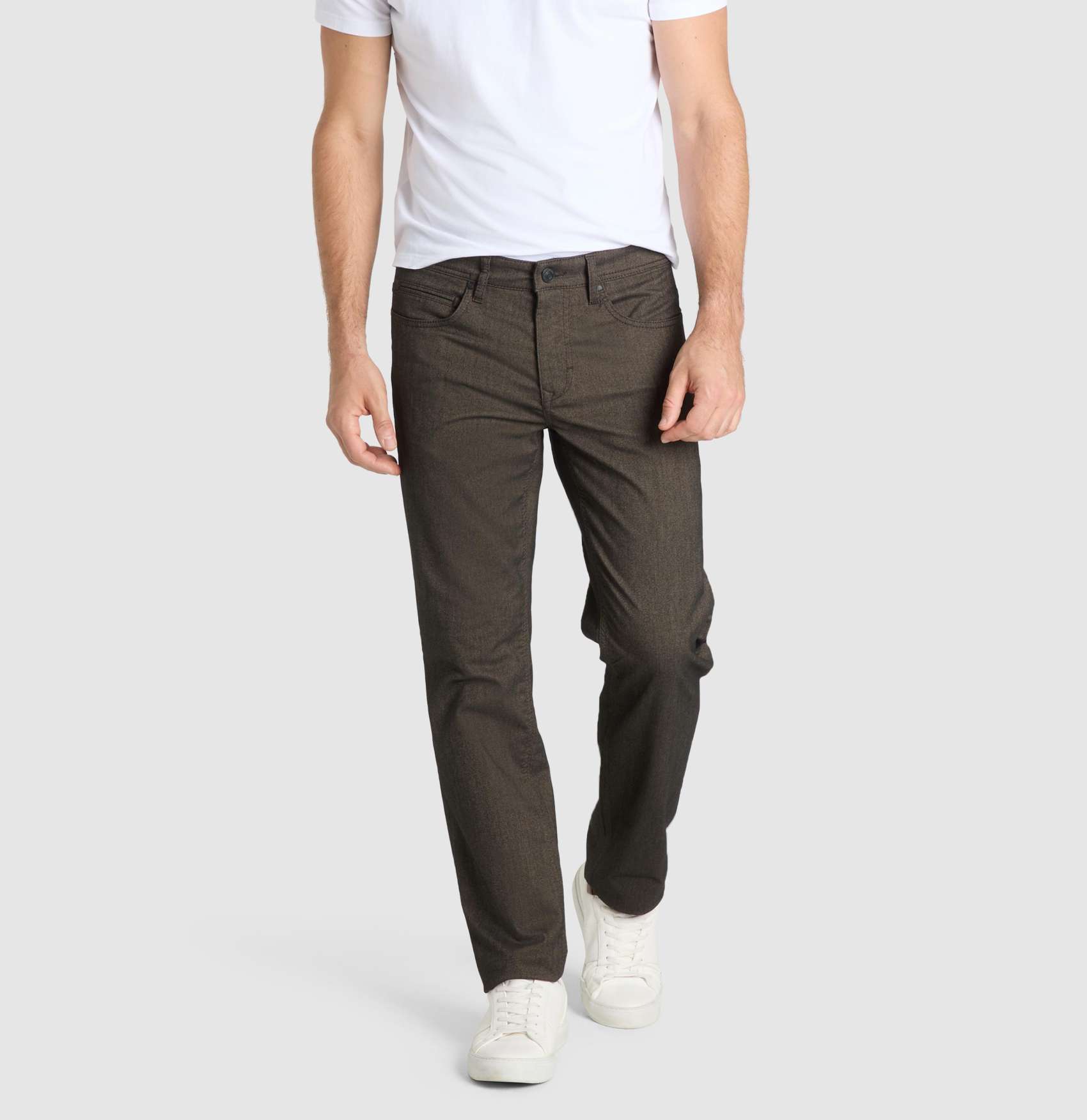 MAC MEN'S ARNE NAILHEAD 5 POCKET PANT - MAHOGANY BROWN