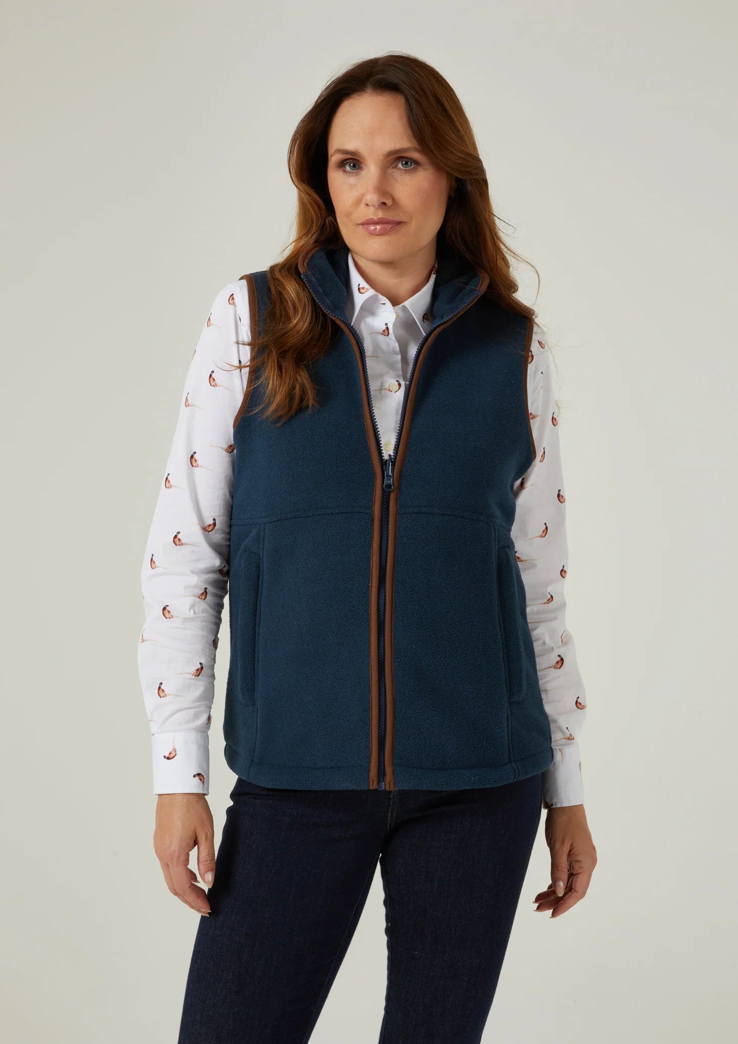 ALAN PAINE WOMEN'S AYLSHAM FLEECE VEST - BLUE STEEL