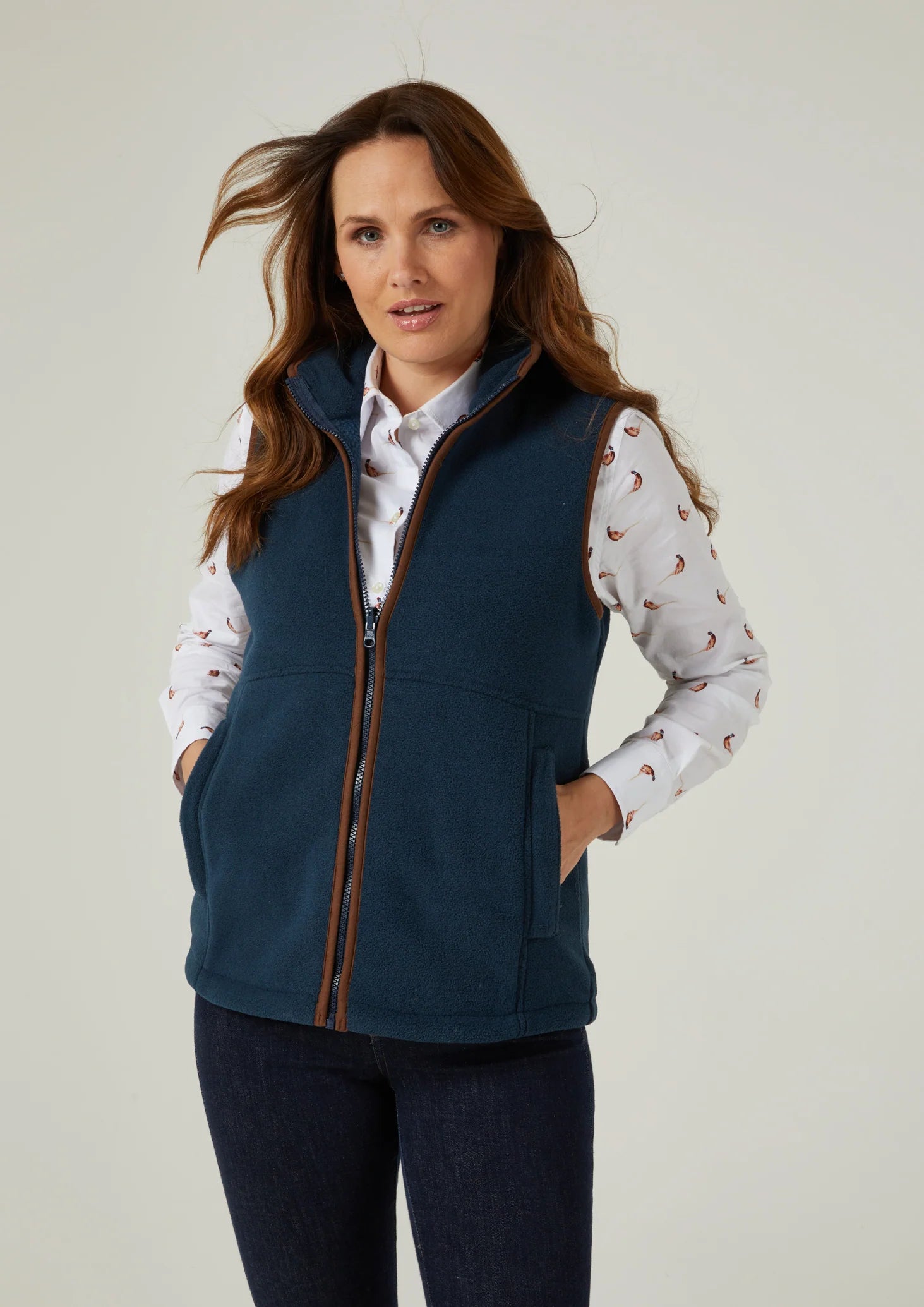 ALAN PAINE WOMEN'S AYLSHAM FLEECE VEST - BLUE STEEL
