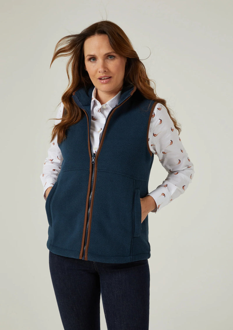 ALAN PAINE WOMEN'S AYLSHAM FLEECE VEST - BLUE STEEL