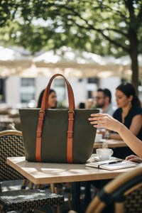 BOSCA 1911 EMMA CARRY-ALL TOTE - OLIVE