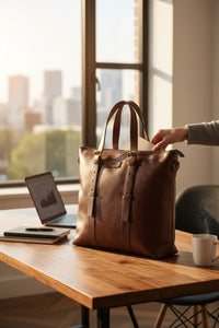 BOSCA 1911 BRENTA TOTE - DARK BROWN