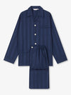 DEREK ROSE MEN'S CLASSIC FIT PAJAMA SET - LINGFIELD COTTON NAVY