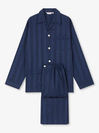 DEREK ROSE MEN'S CLASSIC FIT PAJAMA SET - LINGFIELD COTTON NAVY
