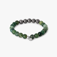 TATEOSSIAN BRACELET - VESUVIUS BRACELET IN IP PLATED STAINLESS STEEL WITH GREEN MOSS AGATE