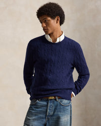 POLO RALPH LAUREN - THE ICONIC CABLE-KNIT CASHMERE SWEATER - BRIGHT NAVY
