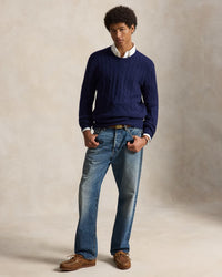 POLO RALPH LAUREN - THE ICONIC CABLE-KNIT CASHMERE SWEATER - BRIGHT NAVY