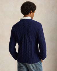 POLO RALPH LAUREN - THE ICONIC CABLE-KNIT CASHMERE SWEATER - BRIGHT NAVY