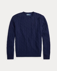 POLO RALPH LAUREN - THE ICONIC CABLE-KNIT CASHMERE SWEATER - BRIGHT NAVY