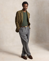 POLO RALPH LAUREN - LONG-SLEEVE CASHMERE CABLE-KNIT CREWNECK SWEATER - LODGEPOLE PINE HEATHER