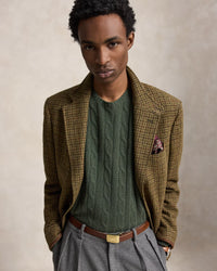 POLO RALPH LAUREN - LONG-SLEEVE CASHMERE CABLE-KNIT CREWNECK SWEATER - LODGEPOLE PINE HEATHER