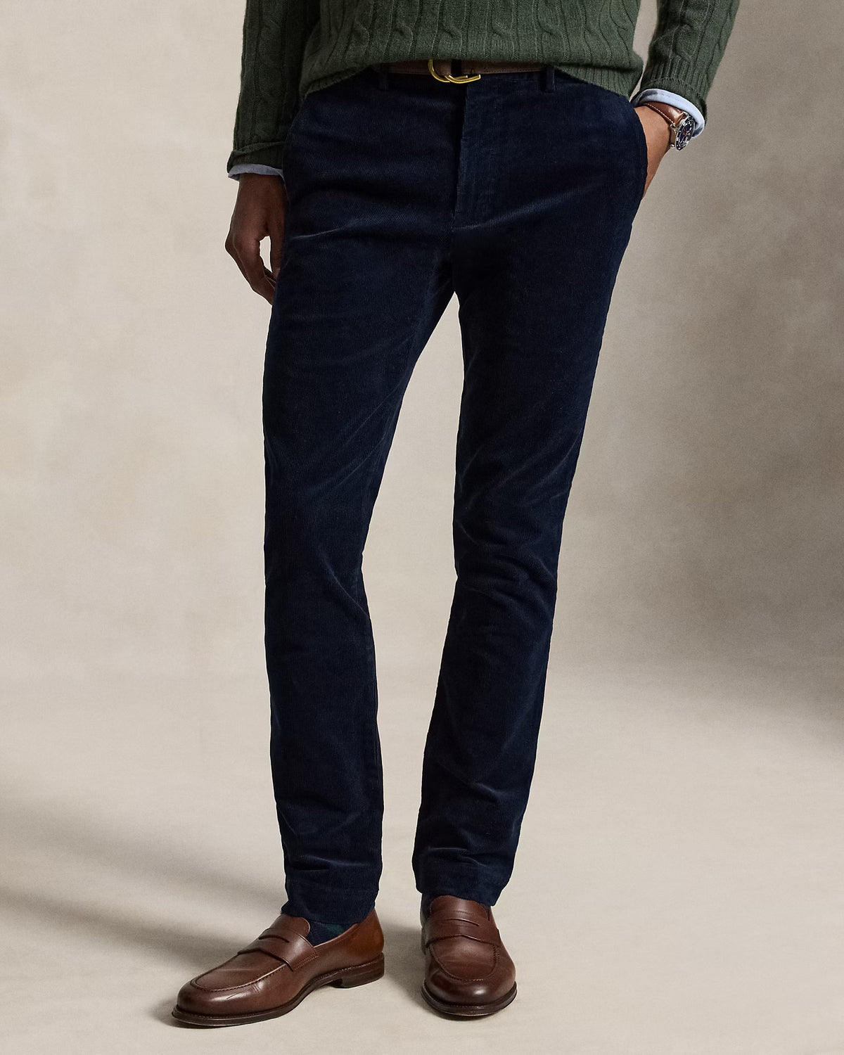 POLO RALPH LAUREN - ANDOVER SLIM FIT STRETCH CORDUROY PANT - AVIATOR NAVY