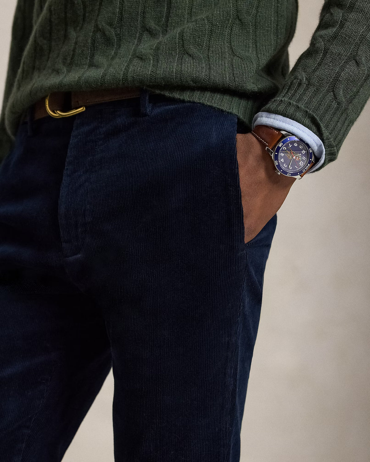 POLO RALPH LAUREN - ANDOVER SLIM FIT STRETCH CORDUROY PANT - AVIATOR NAVY