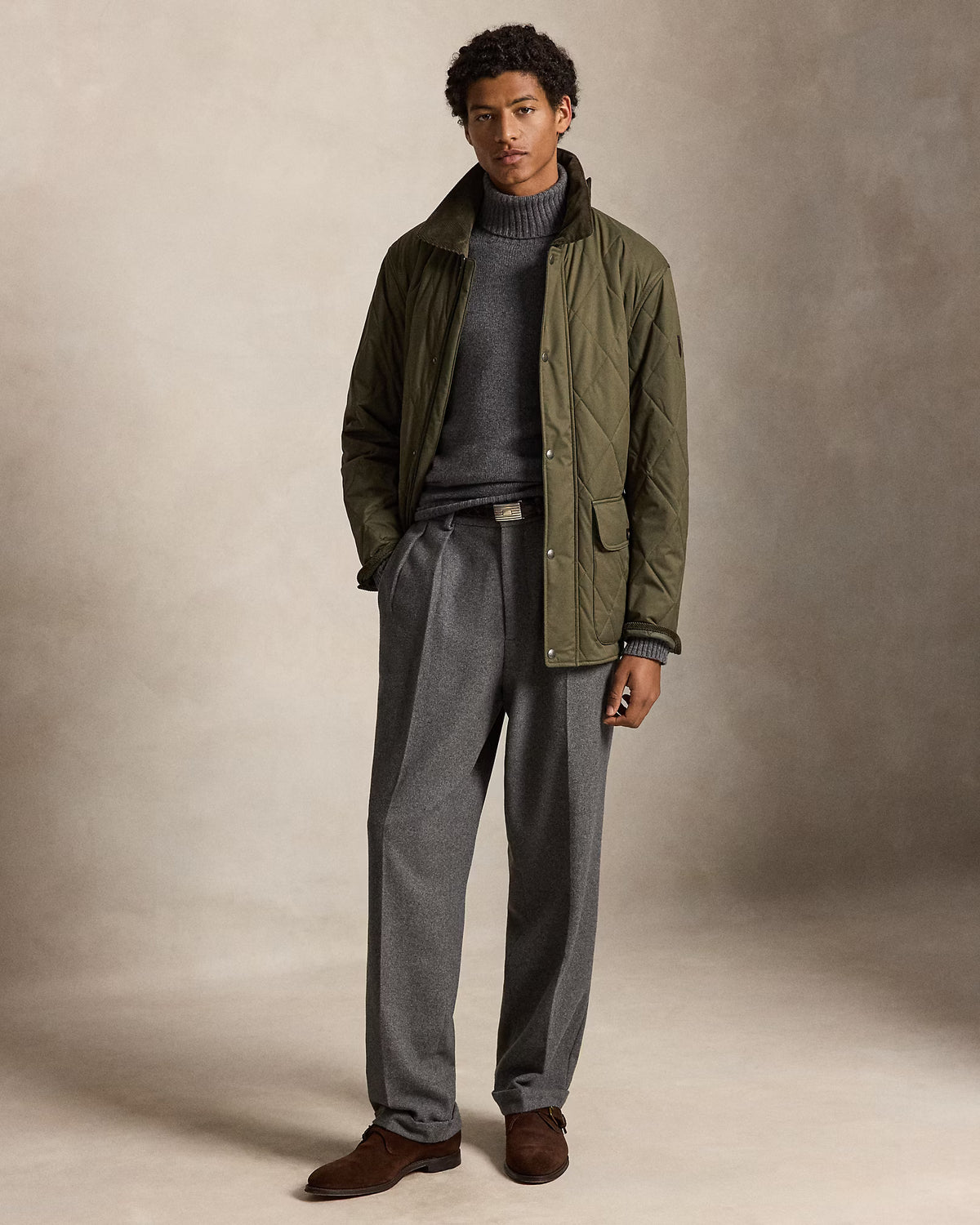 POLO RALPH LAUREN - THE BEATON QUILTED CAR COAT - RANGER GREEN