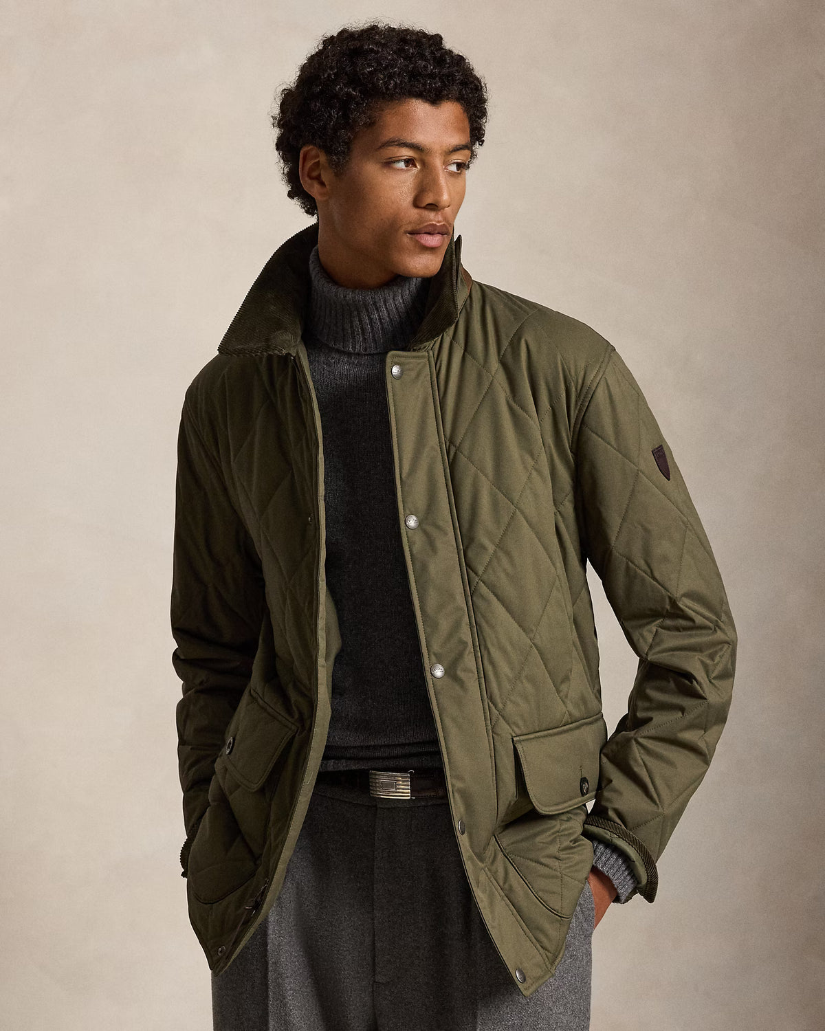 POLO RALPH LAUREN - THE BEATON QUILTED CAR COAT - RANGER GREEN