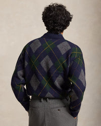 POLO RALPH LAUREN - RELAXED FIT ARGYLE WOOL-MOHAIR SWEATER - NAVY MULTI