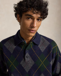 POLO RALPH LAUREN - RELAXED FIT ARGYLE WOOL-MOHAIR SWEATER - NAVY MULTI