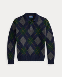 POLO RALPH LAUREN - RELAXED FIT ARGYLE WOOL-MOHAIR SWEATER - NAVY MULTI