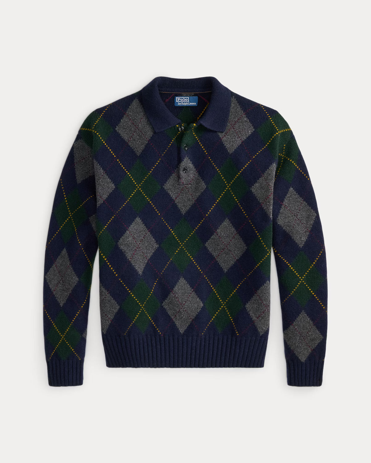 POLO RALPH LAUREN - RELAXED FIT ARGYLE WOOL-MOHAIR SWEATER - NAVY MULTI