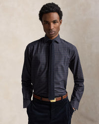 POLO RALPH LAUREN - CLASSIC FIT CHECKED TWILL SHIRT - BLACK FOREST PLAID