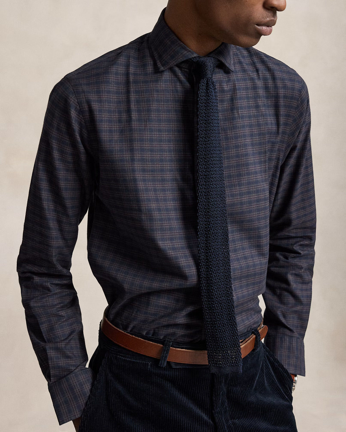POLO RALPH LAUREN - CLASSIC FIT CHECKED TWILL SHIRT - BLACK FOREST PLAID