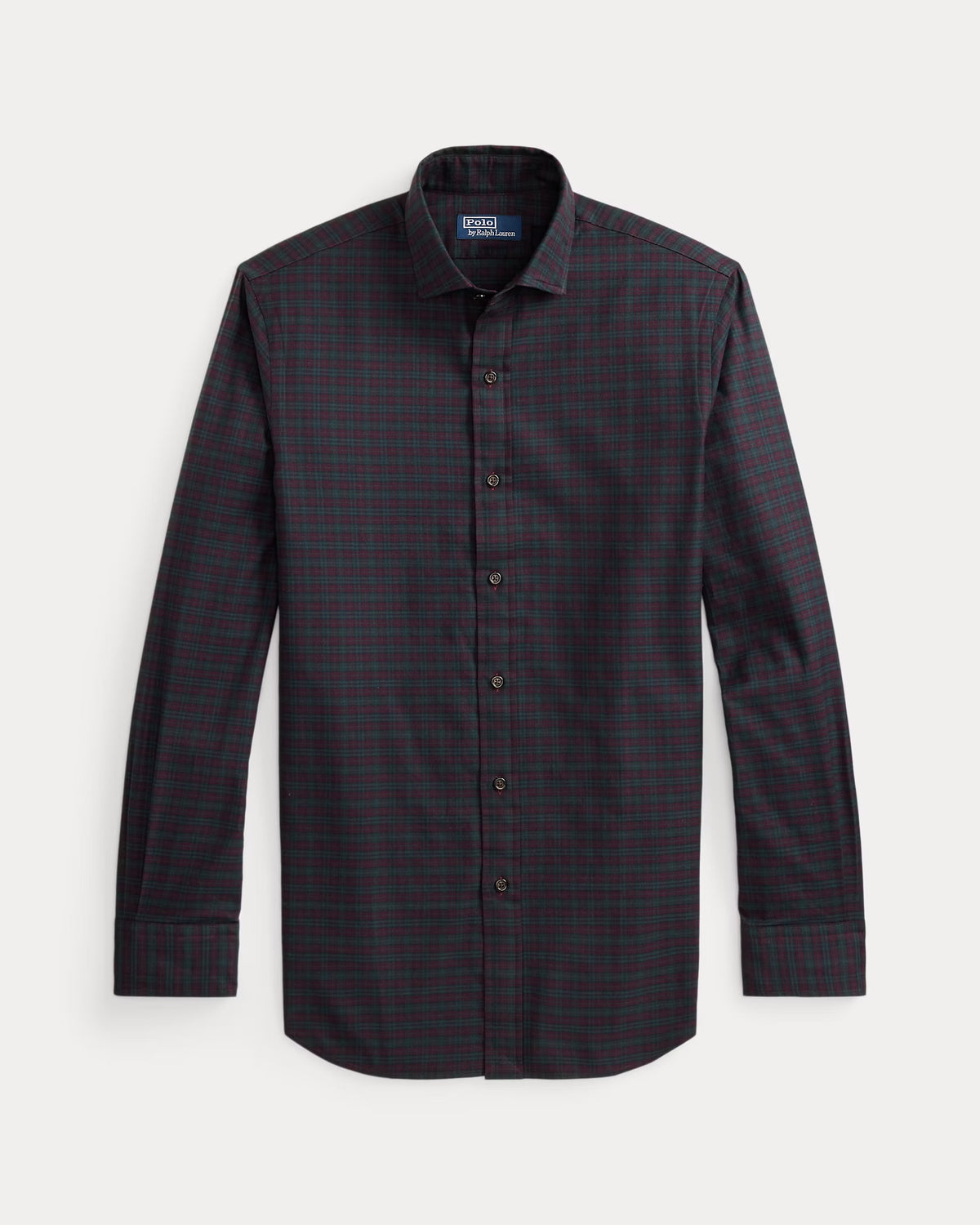 POLO RALPH LAUREN - CLASSIC FIT CHECKED TWILL SHIRT - WINE FOREST PLAID