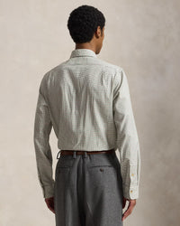 POLO RALPH LAUREN - CLASSIC FIT TATTERSALL TWILL SHIRT - OFF-WHITE GREEN PLAID