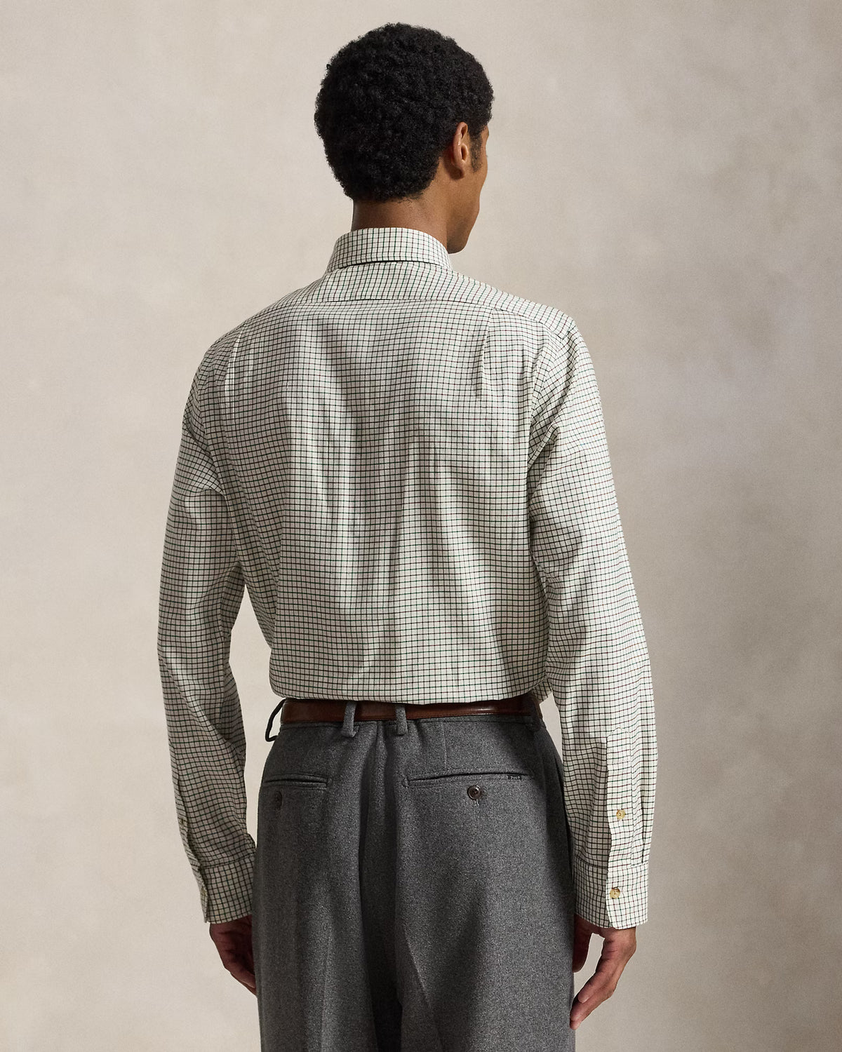POLO RALPH LAUREN - CLASSIC FIT TATTERSALL TWILL SHIRT - OFF-WHITE GREEN PLAID