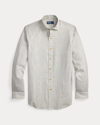POLO RALPH LAUREN - CLASSIC FIT TATTERSALL TWILL SHIRT - OFF-WHITE GREEN PLAID