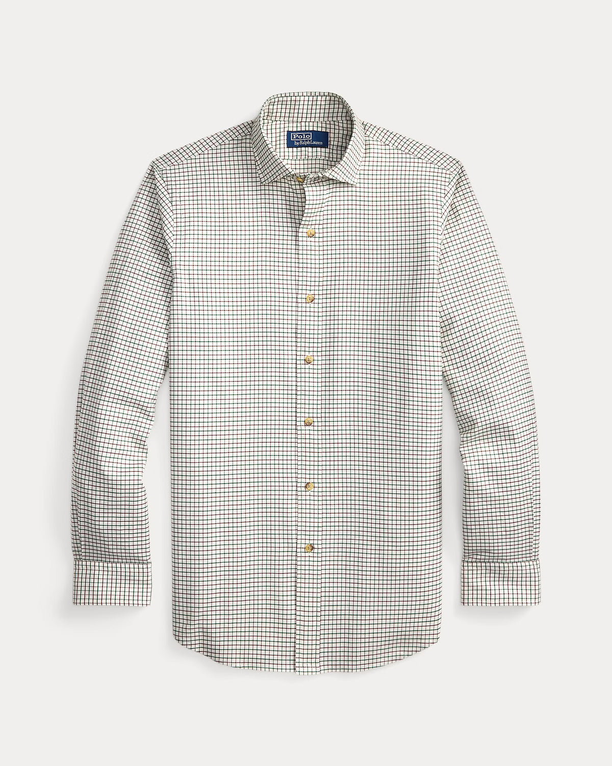 POLO RALPH LAUREN - CLASSIC FIT TATTERSALL TWILL SHIRT - OFF-WHITE GREEN PLAID