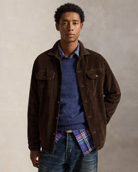 POLO RALPH LAUREN - FLEECE-LINED CORDUROY OVERSHIRT - NUTMEG BROWN